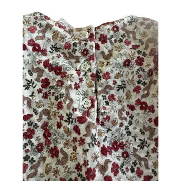 The Prairie By Rachel Ashwell Girls 4T Floral Fall Squirrel Corduroy Dress #5475 - Picture 7 of 10
